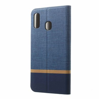 Чехол-книжка Deexe Lines Texture для Samsung Galaxy A20 (A205) / A30 (A305) - Blue