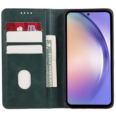 Чехол-книжка Deexe Wallet Case для Samsung Galaxy M35 (M356) - Midnight Green