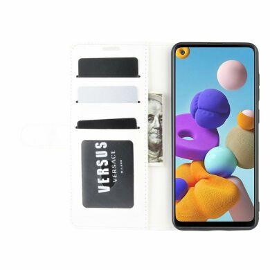 Чехол-книжка Deexe Wallet Style для Samsung Galaxy A21s (A217) - White