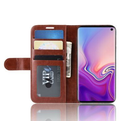 Чехол-книжка Deexe Wallet Style для Samsung Galaxy S10e - Brown