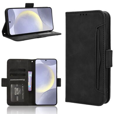 Чехол-книжка с кармашками Deexe Wallet Stand для Samsung Galaxy S26 FE - Black