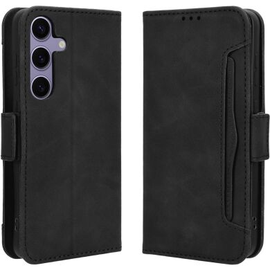 Чехол-книжка с кармашками Deexe Wallet Stand для Samsung Galaxy S26 FE - Black