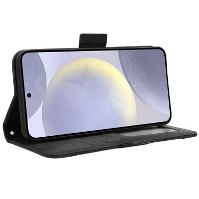 Чехол-книжка с кармашками Deexe Wallet Stand для Samsung Galaxy S26 FE - Black