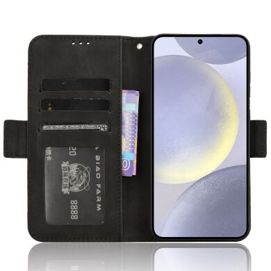 Чехол-книжка с кармашками Deexe Wallet Stand для Samsung Galaxy S26 FE - Black