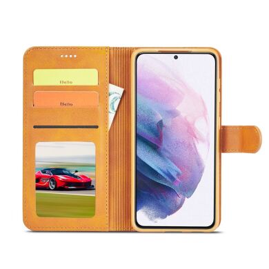 Чохол LC.IMEEKE Wallet Case для Samsung Galaxy S22 - Light Brown