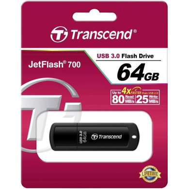 Флеш-память Transcend JetFlash 700 64GB USB 3.0 - Black