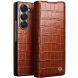 Шкіряний чохол QIALINO Croco Case для Samsung Galaxy Fold 6 - Brown