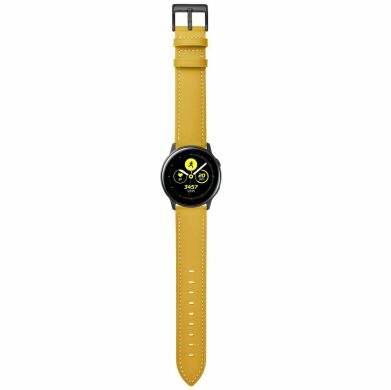 Кожаный ремешок Deexe Classic для часов с шириной крепления 20мм - Yellow