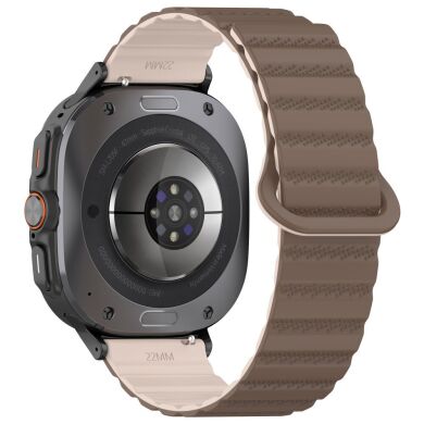 Ремінець Deexe Magnetic Strap для Samsung Galaxy Watch Ultra (47mm) - Brown / Apricot