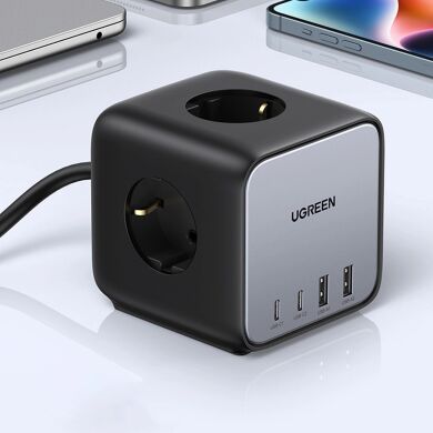 Сетевое зарядное устройство UGREEN CD268 65W (3AC + 2Type-C + 2USB) 60113 - Black