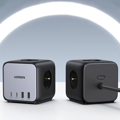 Сетевое зарядное устройство UGREEN CD268 65W (3AC + 2Type-C + 2USB) 60113 - Black