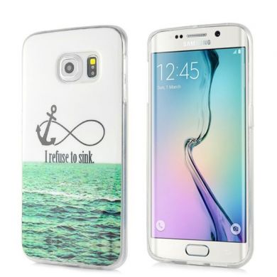 Силиконовая накладка Deexe Life Style для Samsung Galaxy S6 edge (G925) - Refuse to Sink