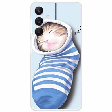 Силіконовий (TPU) чохол Deexe Life Style для Samsung Galaxy A25 (A256) - Socks and Cat