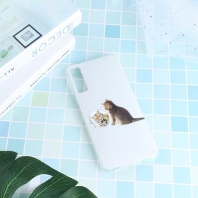 Силиконовый (TPU) чехол Deexe Life Style для Samsung Galaxy A7 2018 (A750) - Cat and Mirror