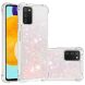 Силиконовый (TPU) чехол Deexe Liquid Glitter для Samsung Galaxy A03s (A037) - Silver Pink Stars. Фото 1 из 7