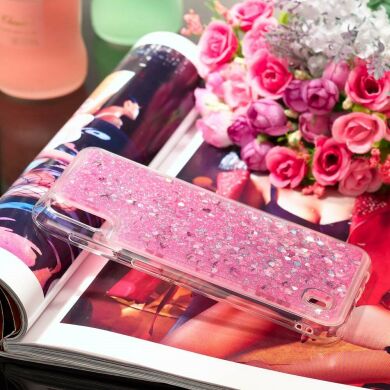 Силіконовий (TPU) чохол Deexe Liquid Glitter для Samsung Galaxy A10 (A105) - Rose