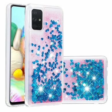 Силіконовий (TPU) чохол Deexe Liquid Glitter для Samsung Galaxy A71 (A715) - Dark Blue