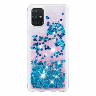 Силіконовий (TPU) чохол Deexe Liquid Glitter для Samsung Galaxy A71 (A715) - Dark Blue