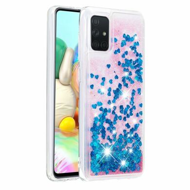 Силіконовий (TPU) чохол Deexe Liquid Glitter для Samsung Galaxy A71 (A715) - Dark Blue