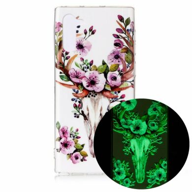 Силіконовий (TPU) чохол Deexe LumiCase для Samsung Galaxy Note 10 (N970) - Flowered Elk
