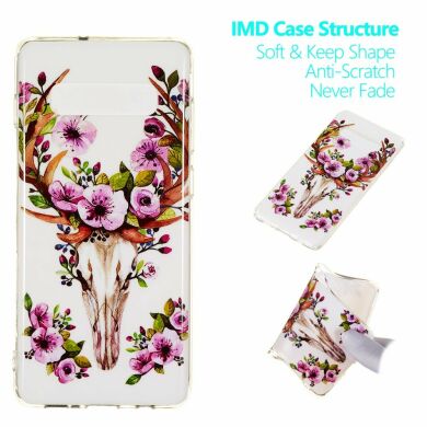 Силіконовий (TPU) чохол Deexe LumiCase для Samsung Galaxy S10 Plus (G975) - Flowered Elk