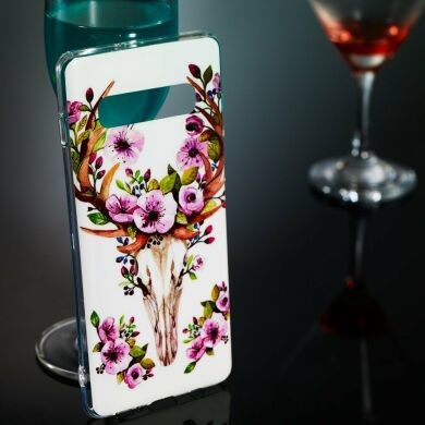 Силіконовий (TPU) чохол Deexe LumiCase для Samsung Galaxy S10 Plus (G975) - Flowered Elk