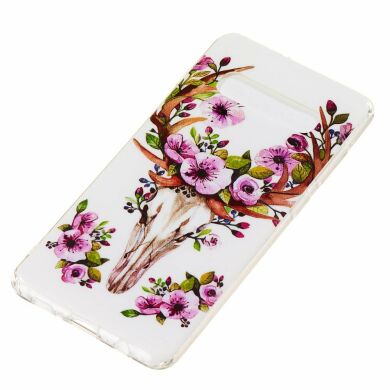 Силіконовий (TPU) чохол Deexe LumiCase для Samsung Galaxy S10 Plus (G975) - Flowered Elk
