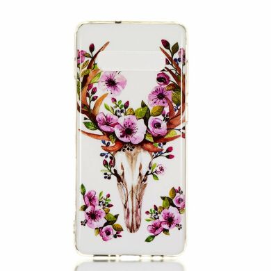 Силіконовий (TPU) чохол Deexe LumiCase для Samsung Galaxy S10 Plus (G975) - Flowered Elk