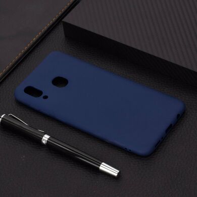 Силиконовый (TPU) чехол Deexe Matte Case для Samsung Galaxy M20 (M205) - Dark Blue