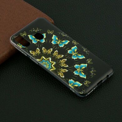 Силиконовый (TPU) чехол Deexe Pretty Glossy для Samsung Galaxy M20 - Colorized Butterfly