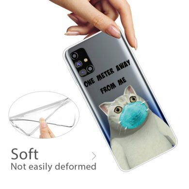 Силіконовий (TPU) чохол Deexe Pretty Glossy для Samsung Galaxy M31s (M317) - Cat in Mask