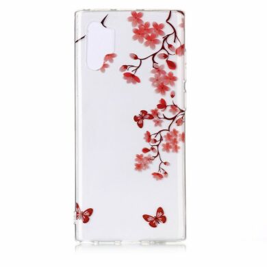 Силіконовий (TPU) чохол Deexe Pretty Glossy для Samsung Galaxy Note 10+ (N975) - Butterfly and Flower