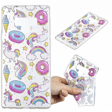 Силіконовий (TPU) чохол Deexe Pretty Glossy для Samsung Galaxy Note 9 (N960) - Doughnuts and Unicorns