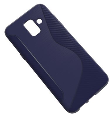 Силиконовый (TPU) чехол Deexe S Line для Samsung Galaxy A6 2018 (A600) - Dark Blue