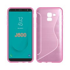 Силиконовый (TPU) чехол Deexe S Line для Samsung Galaxy J6 2018 (J600) - Pink