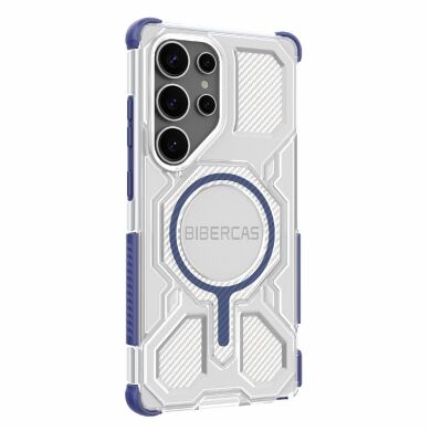 Защитный чехол Deexe Clear Bibercas для Samsung Galaxy S25 Ultra (S938) - Blue