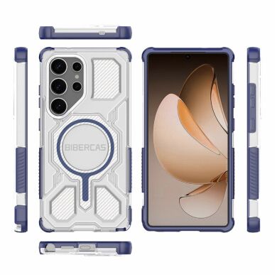 Защитный чехол Deexe Clear Bibercas для Samsung Galaxy S25 Ultra (S938) - Blue