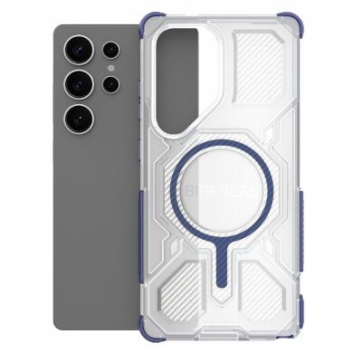 Защитный чехол Deexe Clear Bibercas для Samsung Galaxy S25 Ultra (S938) - Blue