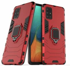 Защитный чехол Deexe Hybrid Case для Samsung Galaxy A71 (A715) - Red