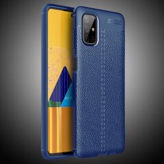 Захисний чохол Deexe Leather Cover для Samsung Galaxy M51 (M515) - Blue