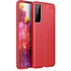 Захисний чохол Deexe Leather Cover для Samsung Galaxy S21 Plus - Red