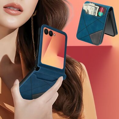 Защитный чехол Deexe Rhombus Card для Samsung Galaxy Flip 8 - Blue