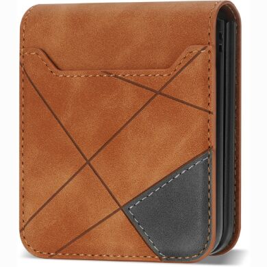 Защитный чехол Deexe Rhombus Card для Samsung Galaxy Flip 8 - Brown