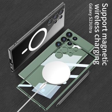 Защитный чехол GKK Space Frame MagSafe для Samsung Galaxy S23 Ultra (S918) - Black