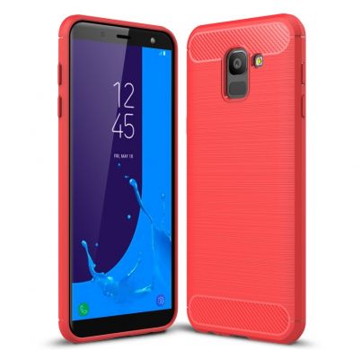 Захисний чохол UniCase Carbon для Samsung Galaxy J6 2018 (J600) - Red