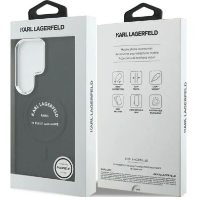Защитный чехол Karl Lagerfeld Embossed Ring RSG Logo MagSafe для Samsung Galaxy S26 Ultra (S948) KLHMS26LPSKRSGEK - Black