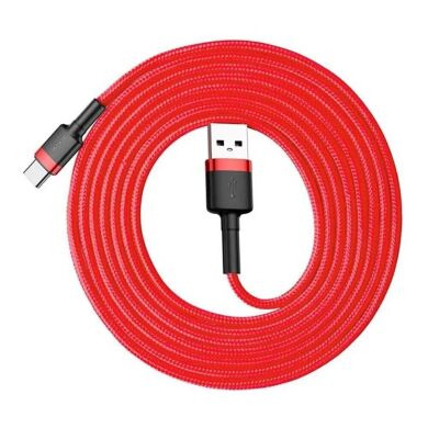 Кабель Baseus Cafule USB to Type-C (3A, 2m) CATKLF-C09 - Black / Red