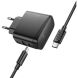 Сетевое зарядное устройство Hoco CS63A Bright PD65W (USB + Type-C) + кабель Type-C to Type-C - Black. Фото 3 из 9