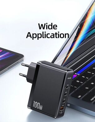 Сетевое зарядное устройство Usams US-CC163 T50 100W 4 Ports ACCC GaN Fast Charger - Black