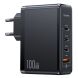 Сетевое зарядное устройство Usams US-CC163 T50 100W 4 Ports ACCC GaN Fast Charger - Black. Фото 1 из 21
